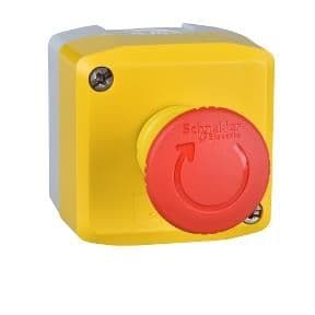 Harmony XAL - boîte Jaune arrêt urgence Rouge - pousser tourner - 2F - Ø40 vue 1