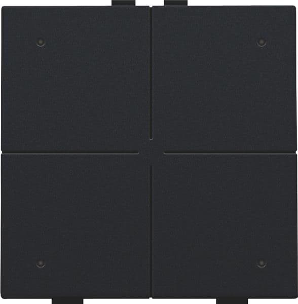 Bouton - poussoir quadruple avec Led et capteurs de confort pour Niko Home control, Black coated vue 1