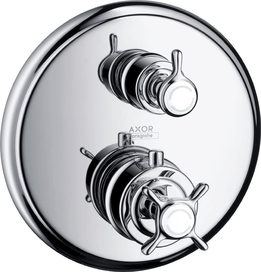 SET DE FINITION THERMOSTAT A ENCASTRER + ROBINET D'ARRET MONTREUX HANSGROHE CHROME vue 1