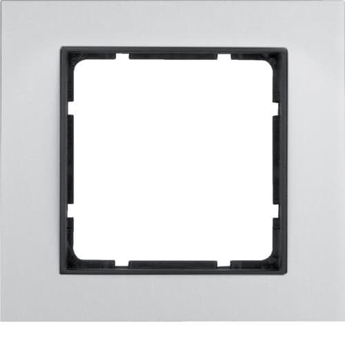Plaque de recouvrement 1 poste Berker B.7 Alu / Anthracite vue 1