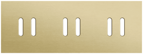 Plaque de recouvrement triple, horizontale 71 mm d'entraxe, pour trois fonctions de commutation double, Niko Rocker alu gold brushed vue 1