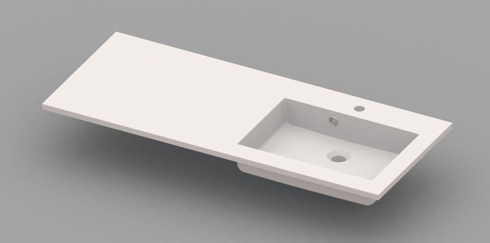 Van Marcke Coste tablette avec 1lavabo droite 1200x500x200mm blanc vue 1