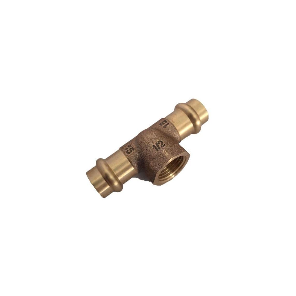 988625254 BR pièce en T, vierge, 15 mm x 1/2" F x 15 mm, 2 manchons, (P4130g) vue 1