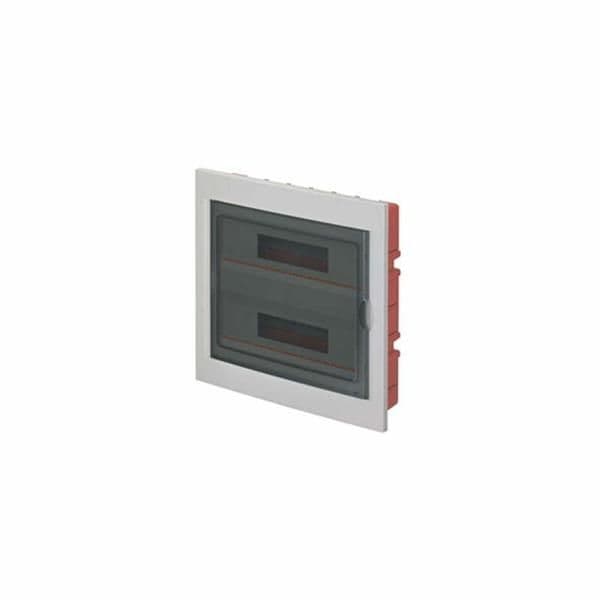 Coffret encastré Blanc 36 modules avec porte fumée IP40 + kit vue 1