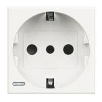 Axolute prise 2 pôles + T schuko type 30 entraxe 19mm - White vue 1