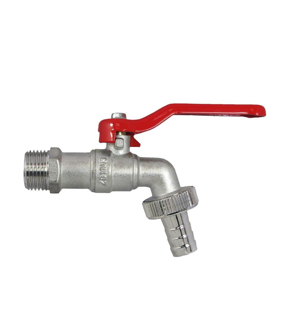 Robinet sphérique double service avec manette longue 3/4" rouge vue 1