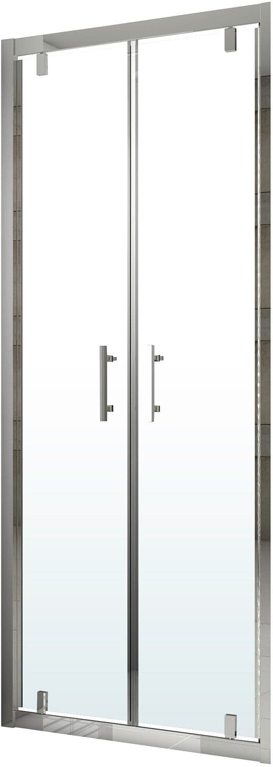 2-PANNEAUX PORTE PIVOTANTE TWIST 86-92 H195 CHROME-CLAIR vue 1