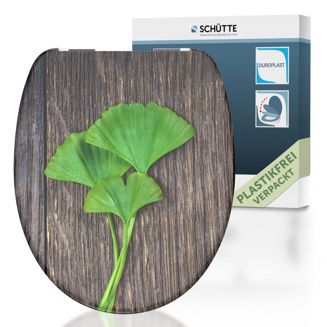 82154 abattant WC en Duroplast GINGKOundWOOD, avec frein de chute vue 1
