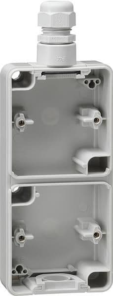 Partie inférieure de boîtier 2 x vertical Gris avec 1 x M20 vue 1
