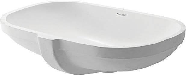 VASQUE A SOUS ENCASTRER D-CODE DURAVIT 495X290MM SANS PLAGE ROBINET +TROP-PLEIN BLANC vue 1