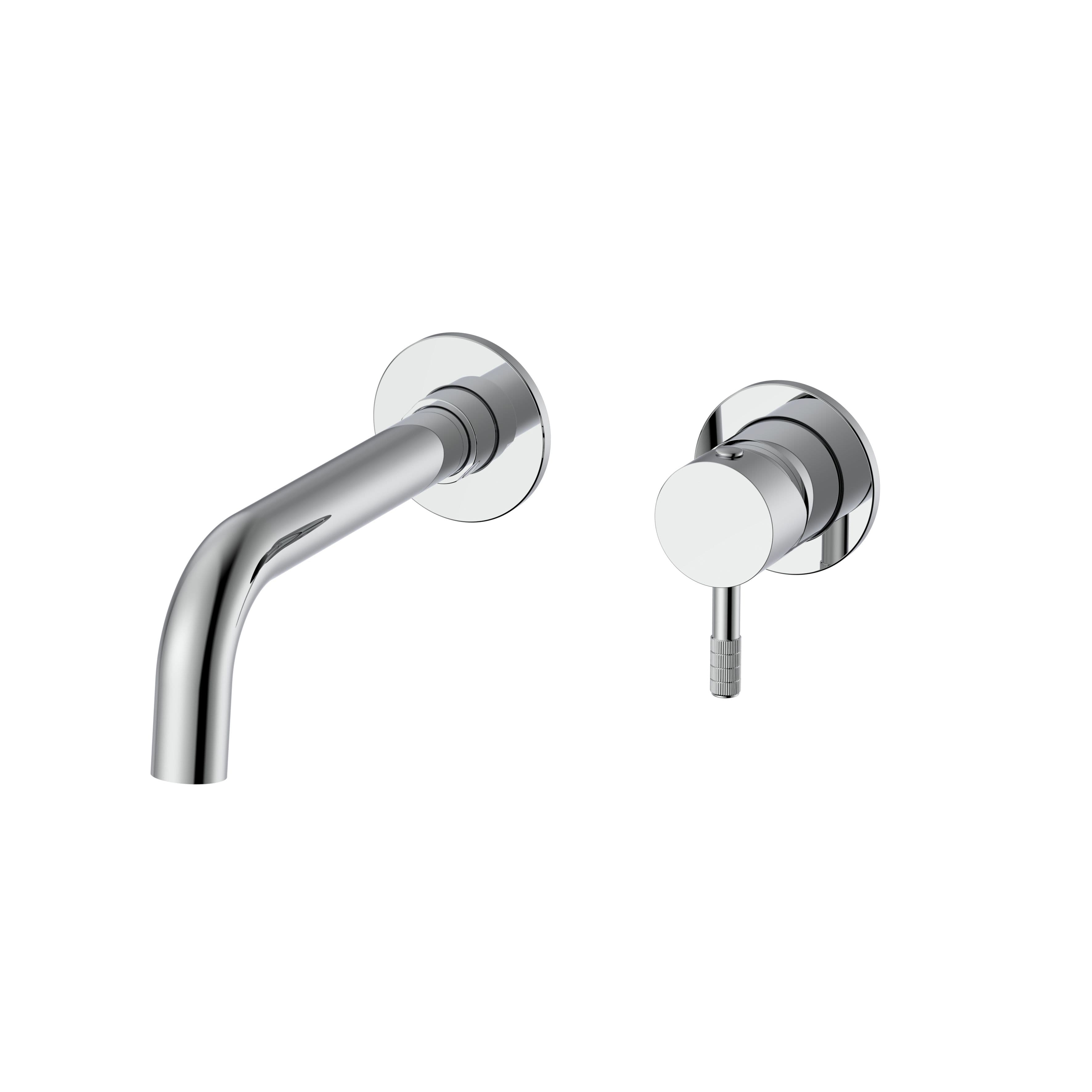 STRIA ÉLÉMENT DE FINITION MITIGEUR LAVABO – DÉMARRAGE À FROID – ENCASTRÉ – POIGNÉE AVEC STRUCTURE STRIÉE RAFFINÉE – SANS BONDE – CHROME vue 1