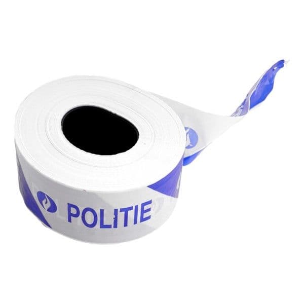 Ruban de balisage 80 x 500mm Bleu / Blanc 'politie' + logo vue 1