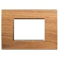 LivingLight - plaque rectangulaire 3 modules Noyer national vue 1
