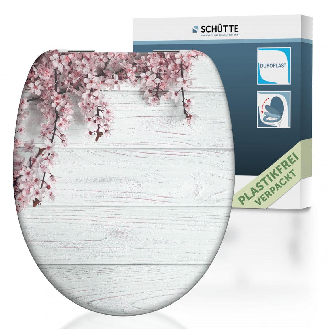 82197 abattant WC en Duroplast FLOWERS&WOOD, avec frein de chute vue 1