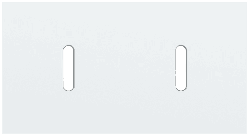 Plaque de recouvrement double, horizontale 71 mm d'entraxe, pour deux fonctions de commutation simple, Niko Rocker steel white coated vue 1