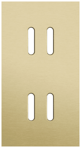 Plaque de recouvrement double, verticale 71 mm d'entraxe, pour des fonctions de commutation double, couleur Niko Rocker alu gold brushed vue 1