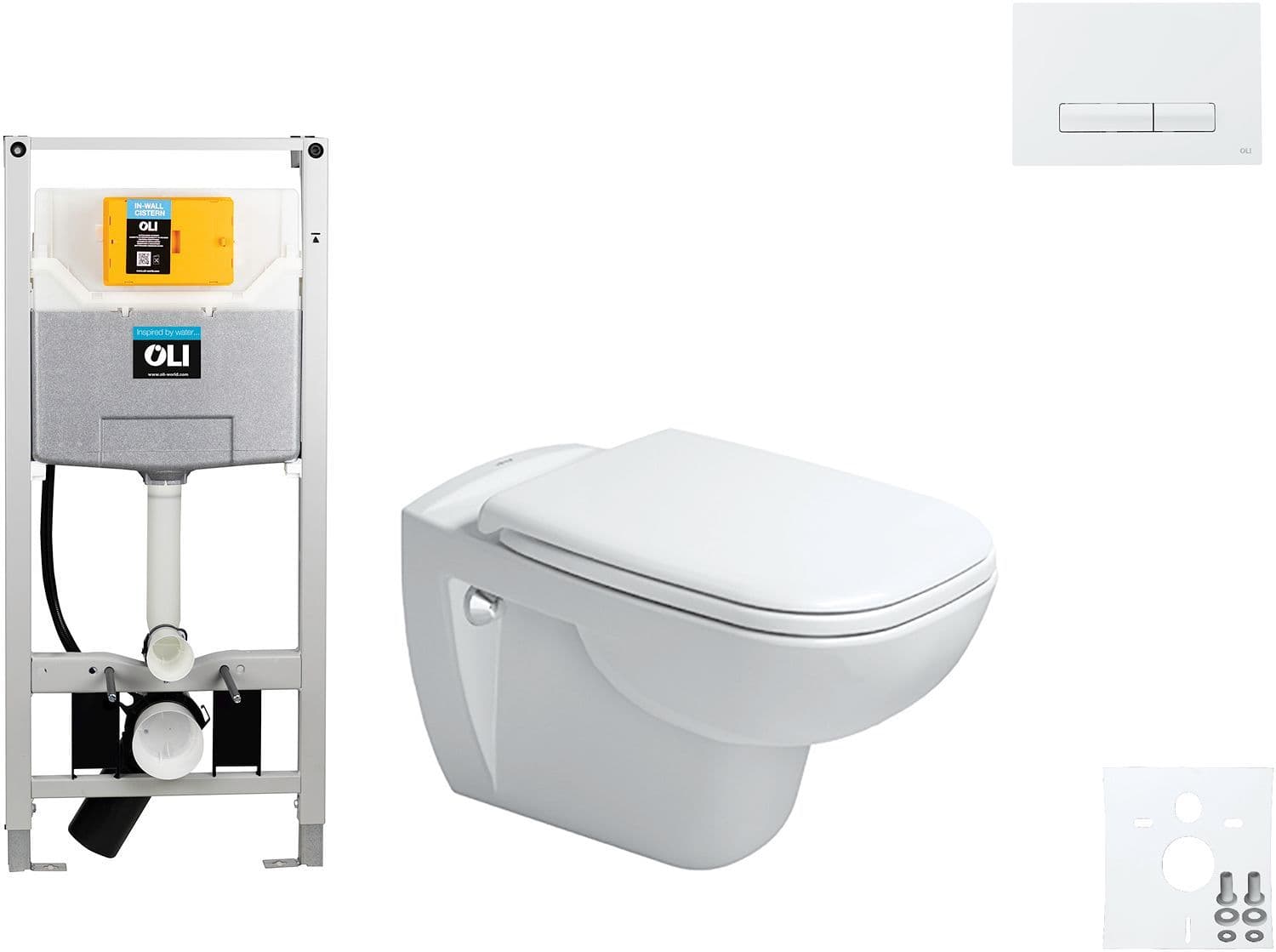 WALLFIX OLI WC SUSPENDU D-CODE DURAVIT CODE SOFT-CLOSE GLAM BLANC vue 1