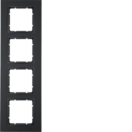 Plaque de recouvrement 4 postes Berker B.7 Anthracite, mat vue 1