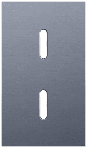 Plaque de recouvrement double, verticale 60 mm d'entraxe, pour deux fonctions de commutation simple, Niko Rocker alu blue grey brushed vue 1