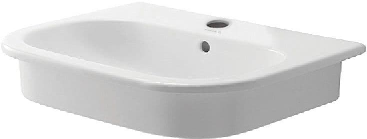 VASQUE A ENCASTRER D-CODE DURAVIT 540X430MM +TROU ROBINET/TROP-PLEIN BLANC vue 1