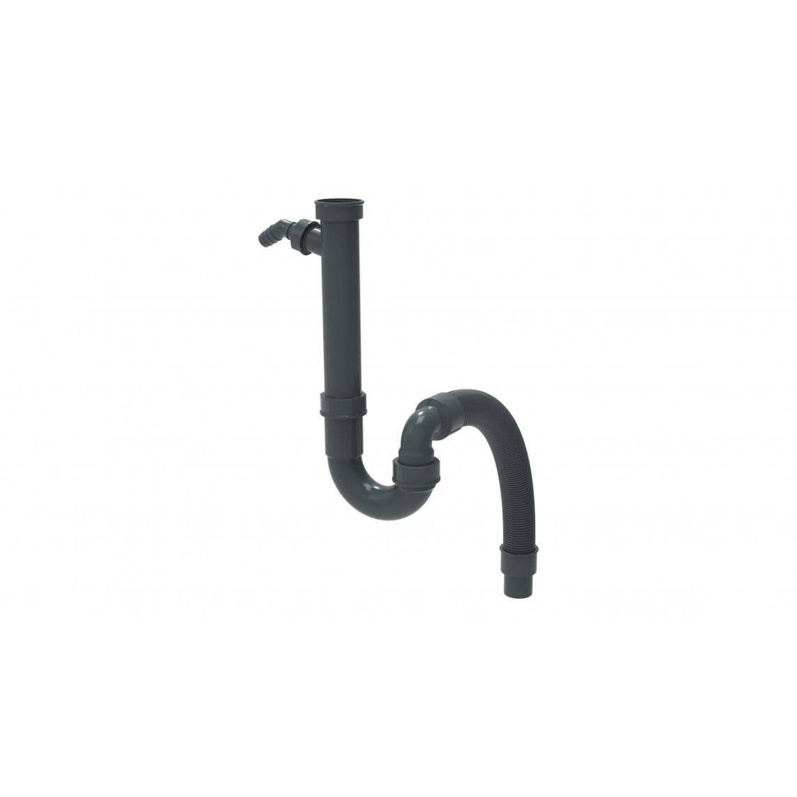 98836549 ECO-SAVE KS Éviers Flex-siphon tubulaire, Gris, 1 1/2" x 3/4"T x 40/50 mm, avec raccordement d'appareil vue 1