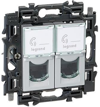 Valena prise 2 x RJ45 cat6 UTP appareil complet Alu à griffes vue 1