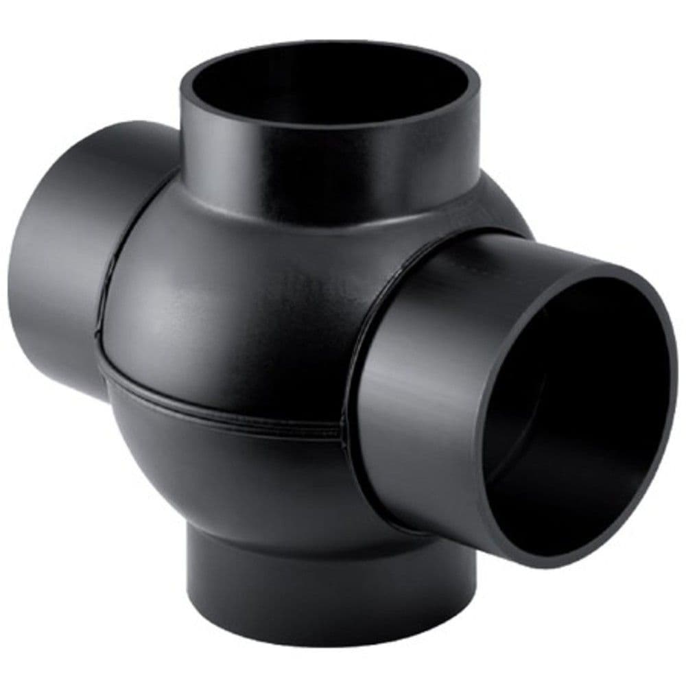 Geberit décharge en PE embranchement boule 88,5° 2 embr. à 180° D110 x 90 vue 1