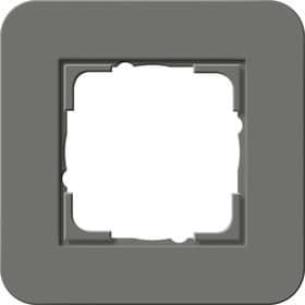 Cadre de finition Gira E3 Soft-Touch Gris foncé avec cadre de support Anthracite Soft-Touch Gris vue 1