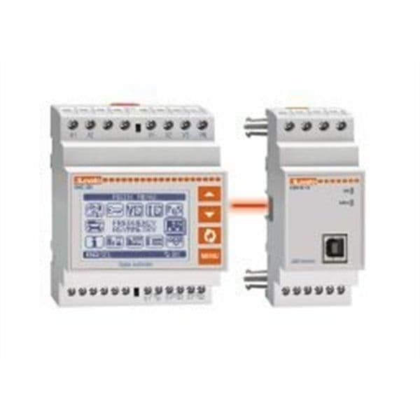Compteur d'énergie et plus .... 3 / 4 phases branchement avec TI - 4 modules IP20 vue 1