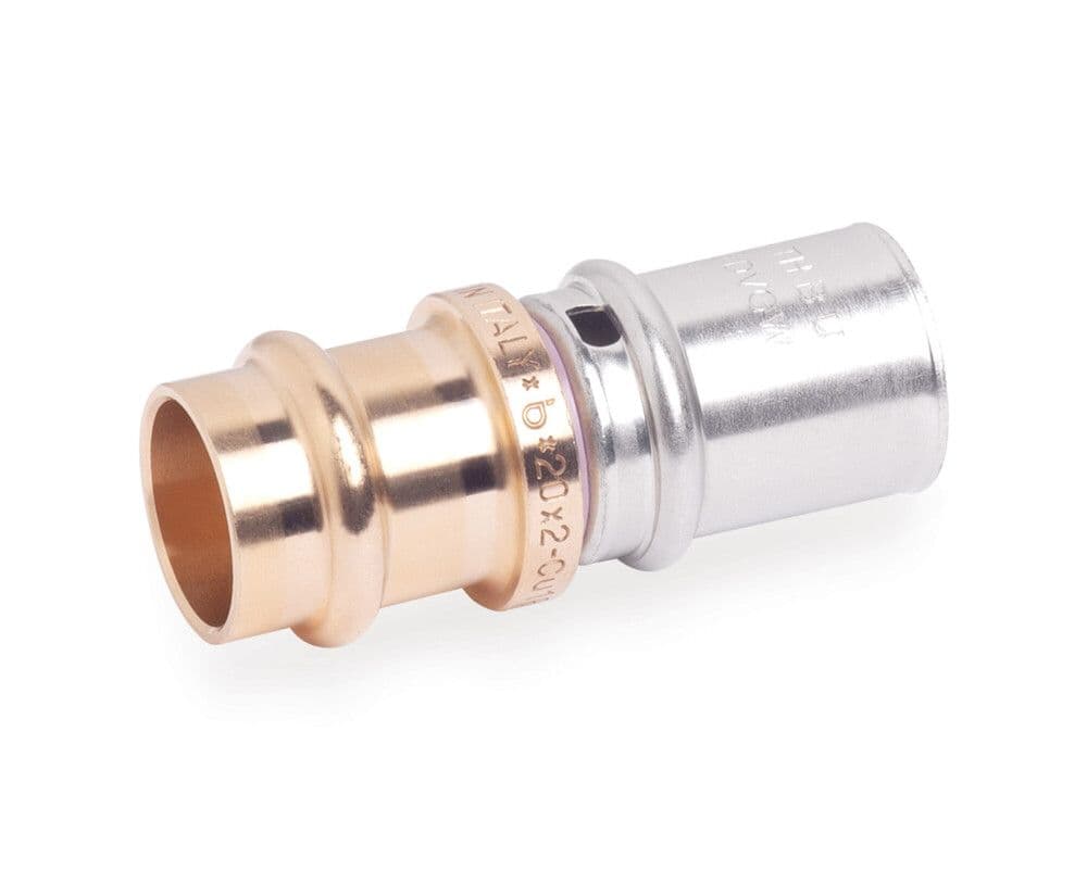 SYSTEMPEX raccord droit tube PEX-Alu transition Cu Vprofil D26-22 vue 1