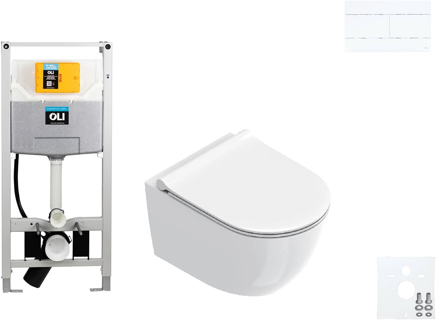 WALLFIX OLI WC SUSPENDU SFERA 50 CATALANO SLIM SEAT SLIM BLANC MAT vue 1