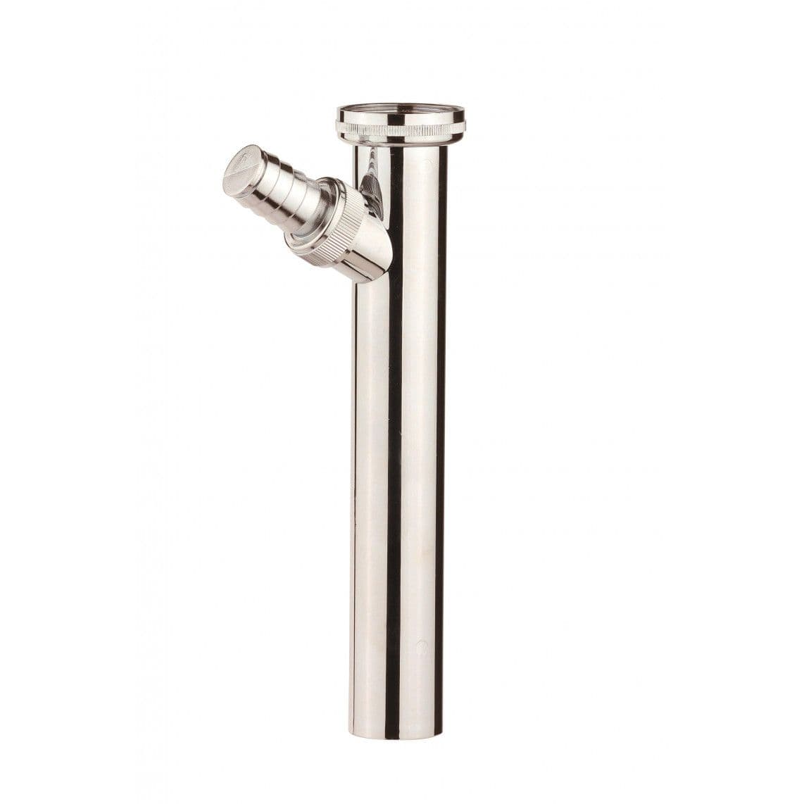 988401148 tube plongeur siphon, chromé, 1 1/4" x 3/4" T x 200 mm x 32 mm, avec raccord pour appareil de lavage vue 1