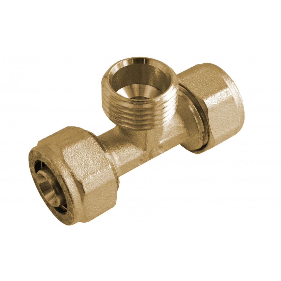 988913355 LT pièce en T, vierge, 26 mm x 3/4" M x 26 mm, raccord à serrer pour tube multicouche vue 1