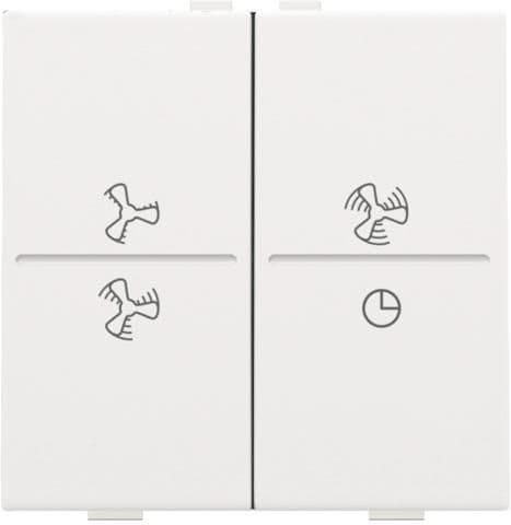 Touche double avec symbole ventilation 0 à 3 pour interrupteur sans fil ou bouton-poussoir 4 boutons vue 1