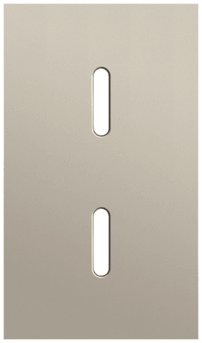 Plaque de recouvrement double, verticale 60 mm d'entraxe, pour deux fonctions de commutation simple, Niko Rocker steel champagne coated vue 1