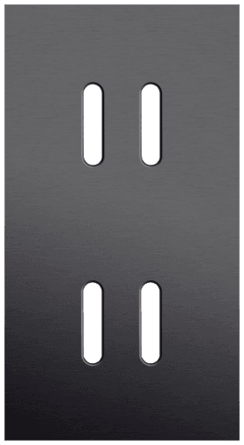 Plaque de recouvrement double, verticale 71 mm d'entraxe, pour des fonctions de commutation double, couleur Niko Rocker alu black brushed vue 1