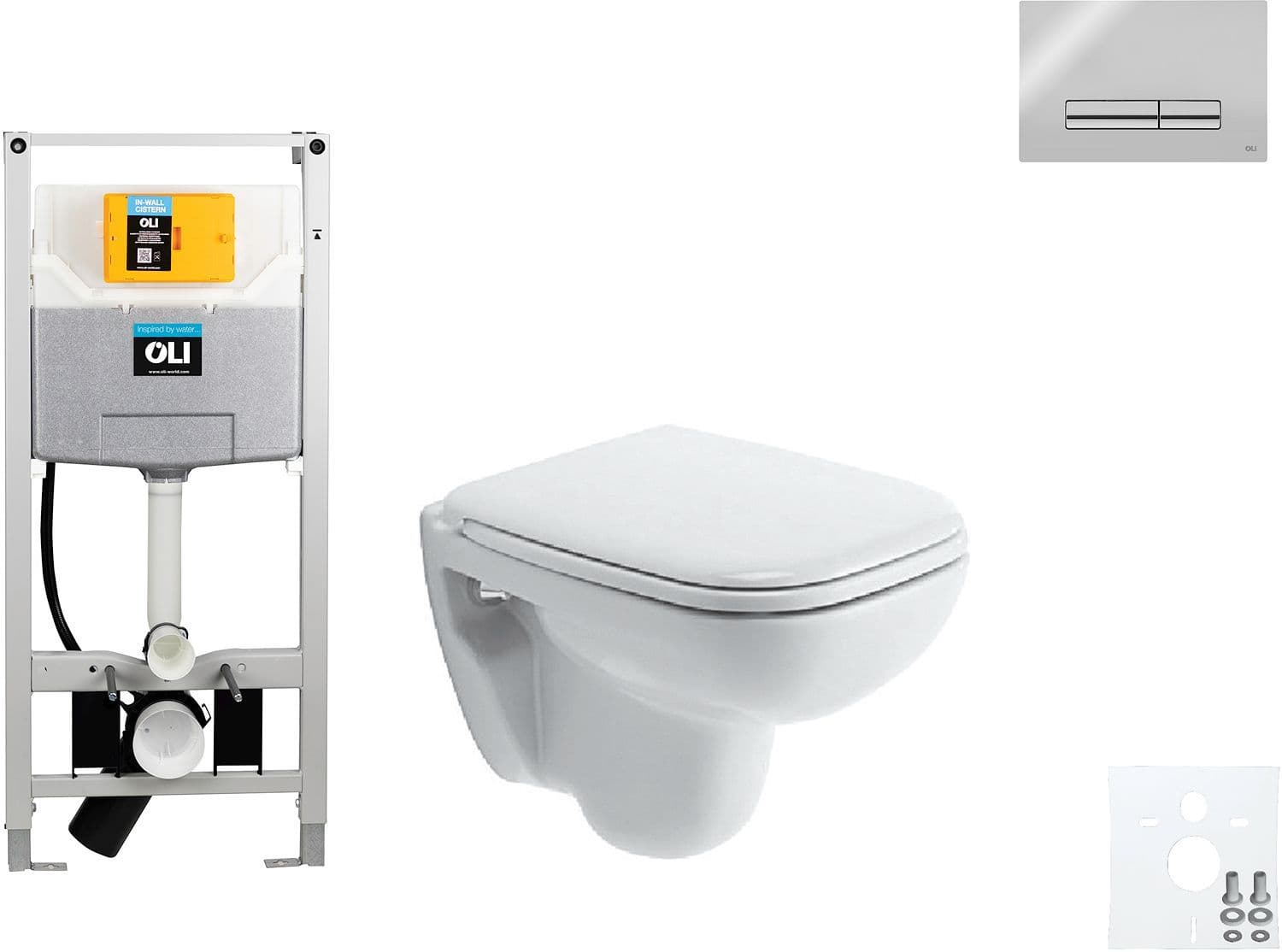 WALLFIX OLI WC SUSPENDU D-CODE COMPACT DURAVIT CODE GLAM BRILLANT CHROME vue 1