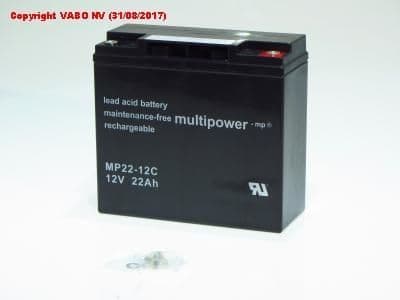 Multipower MP22-12C 12V 22Ah Pb 181 x 76 x 167 Cyclic vue 1
