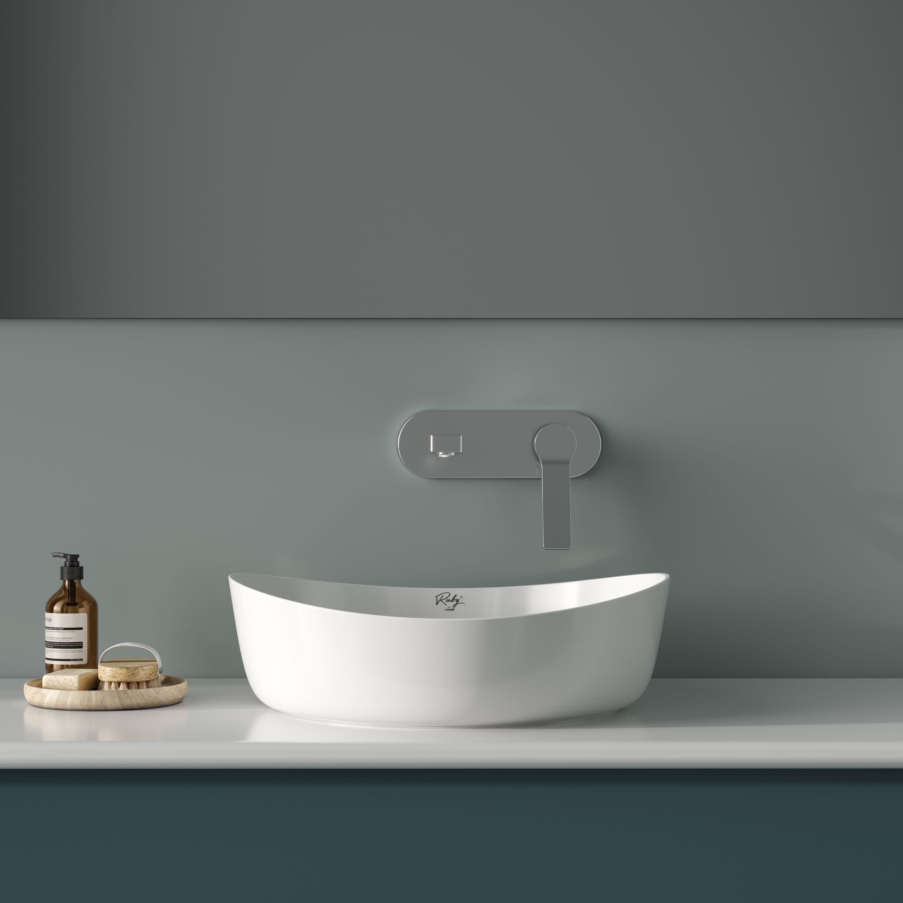 CREAVIT RUBY RB140 VASQUE – À POSER – CÉRAMIQUE – SANS TROP-PLEIN – SANS TROU DE ROBINET – 40X10X40 CM – BLANC BRILLANT vue 1