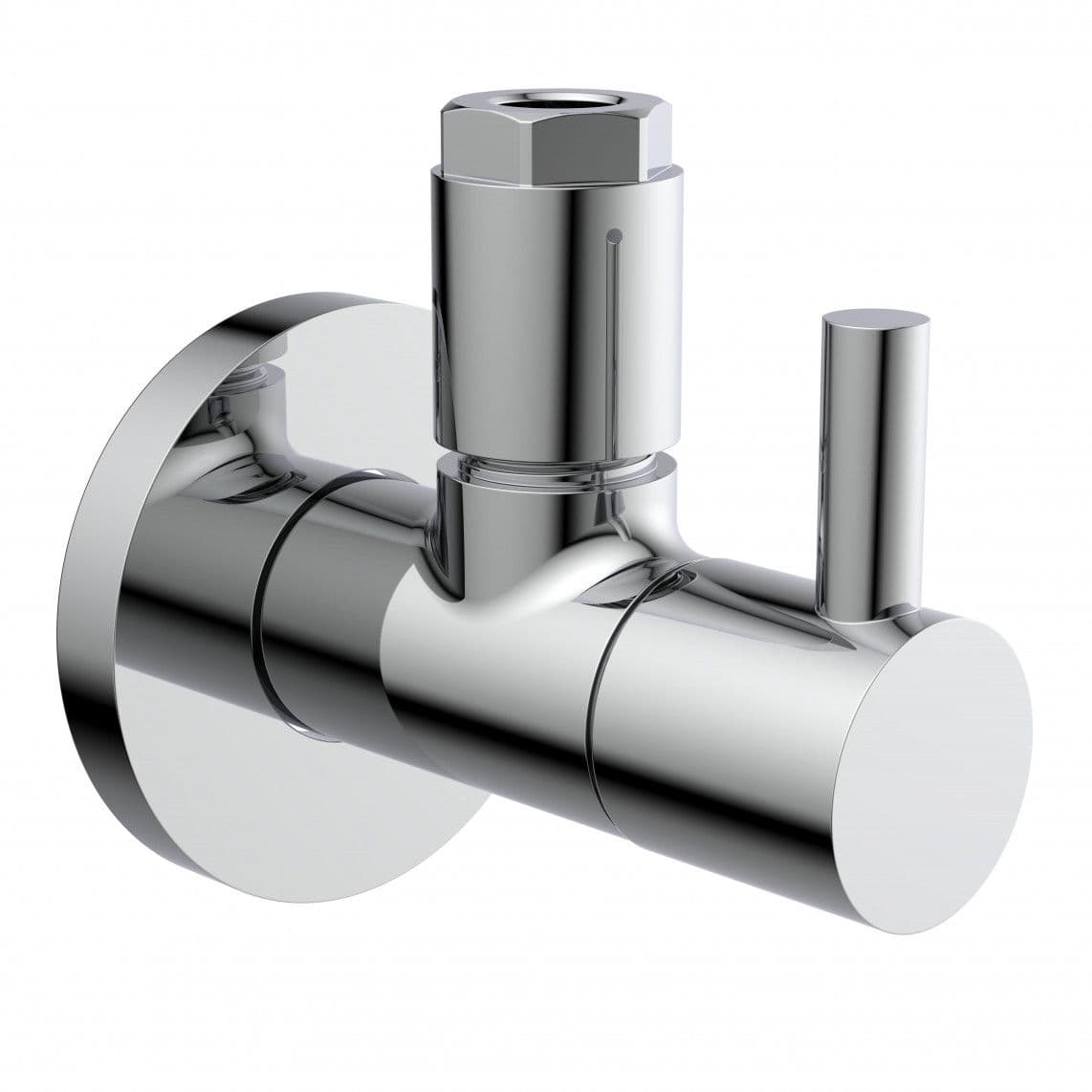 98166110 DEV-5WK, robinet d'équerre, 1/2" M x 10 mmQ, avec rosace vue 1