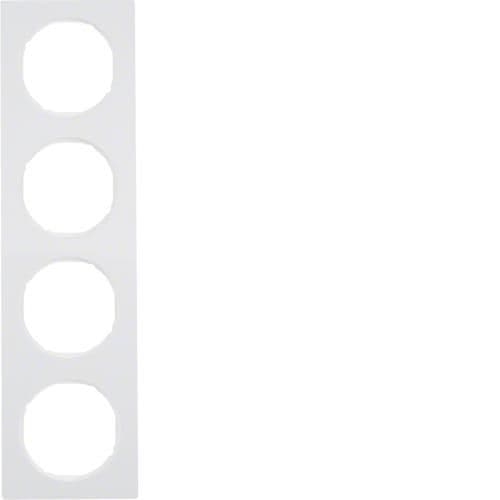 Plaque de recouvrement 4 postes Berker R.3 Blanc polaire, brillant vue 1