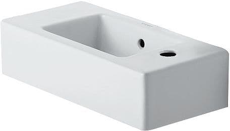 LAVE-MAINS VERO DURAVIT 50CM TROU ROBINET DROITE BLANC vue 1