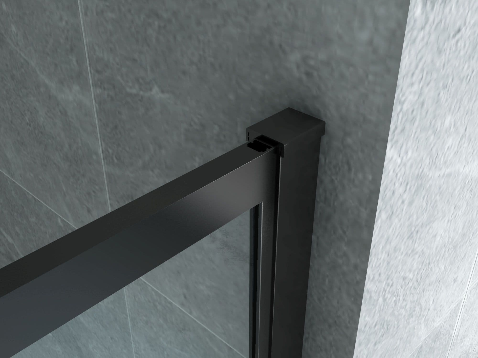 ALONI DOUCHE À L’ITALIENNE AVEC CADRE - 1000X2000MM - NOIR MAT-VERRE CLAIR vue 1