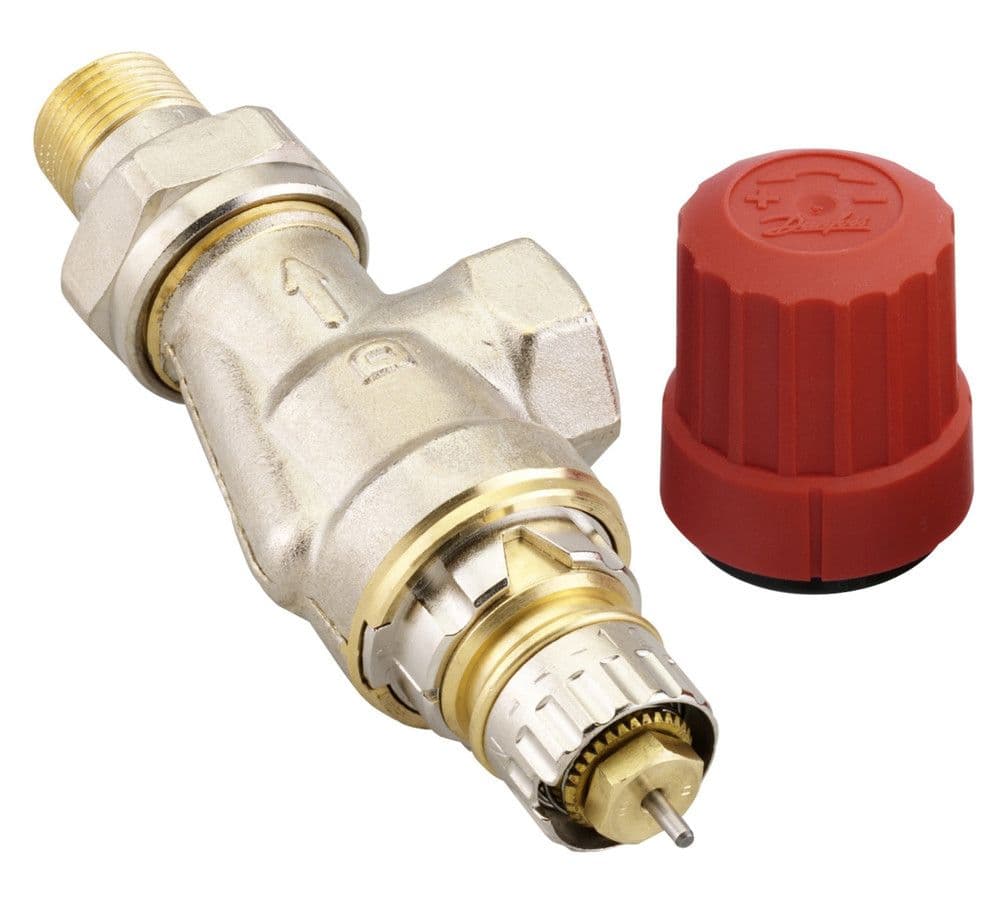 Danfoss RA-N robinet de radiateur équerre horizontale 1/2 corps de vanne vue 1