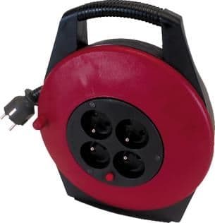 Enrouleur de câble - 4 x prise 2 pôles + T 16A avec protection thermique - H05VVF 3G1.5 - 10m vue 1