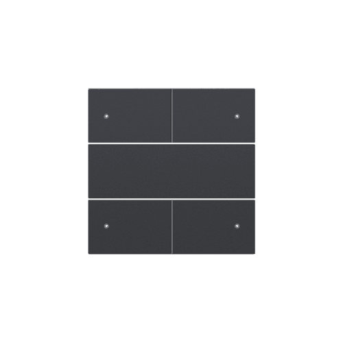 Set de finition pour bouton-poussoir quadruple, libre de potentiel, 24 V, avec LED, couleur anthracite coated vue 1