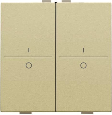 Touche double avec marquage I et 0 pour interrupteur sans fil ou bouton - poussoir 4 boutons de cde vue 1