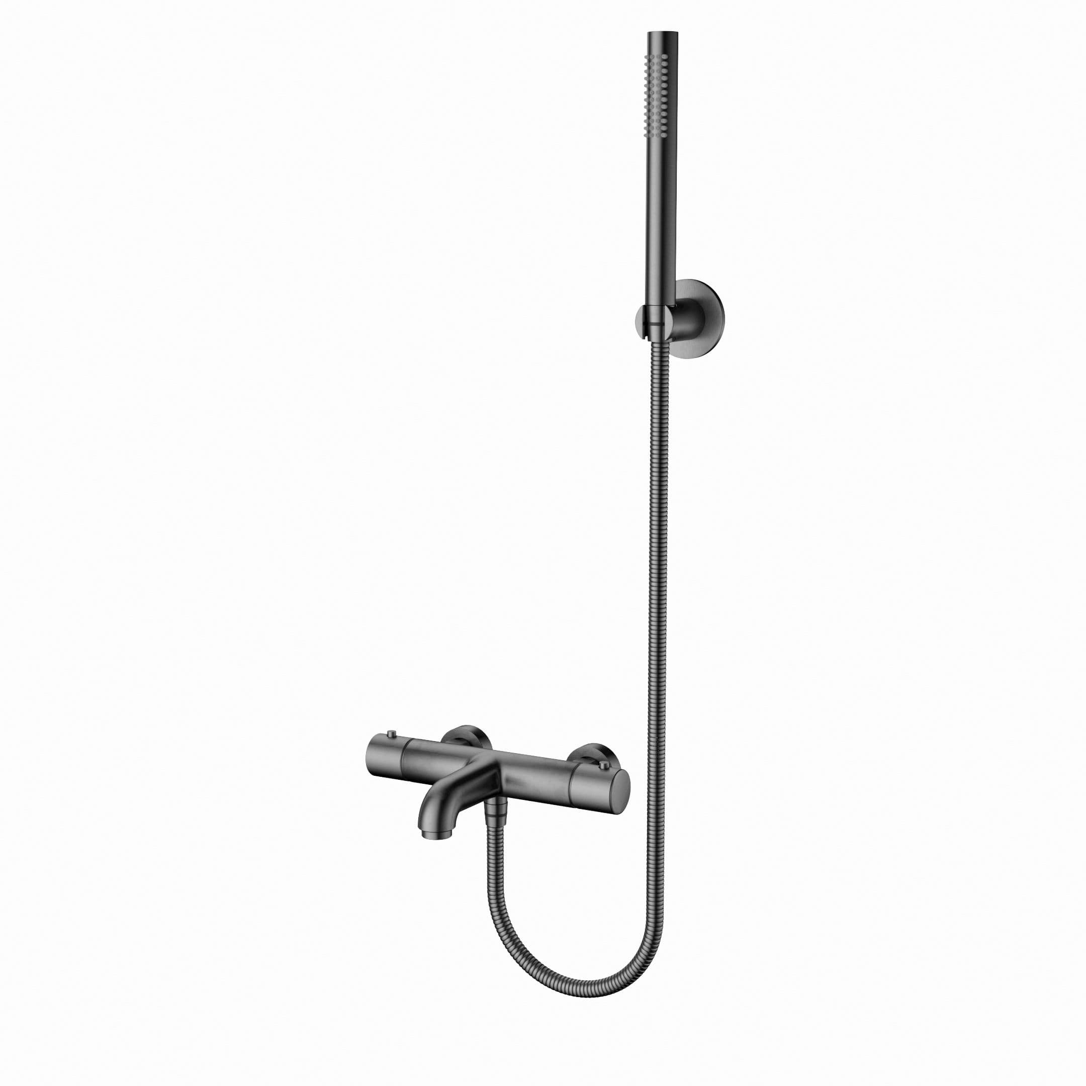 ALONI MITIGEUR BAIN ET DE DOUCHE - THERMOSTATIQUE - AVEC FLEXIBLE DE DOUCHE 150 CM, POMME DE DOUCHE ET SUPPORT MURAL - GUNMETAL vue 1