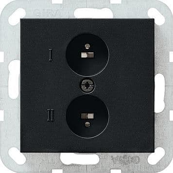 Prise de haut-parleur stéréo Noir mat (laqué) - avec bornes vissées. pour section de câble jusqu'à vue 1