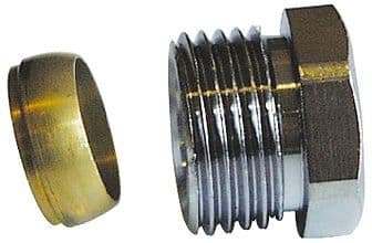 SET RACCORD A COMPRESSION GIACOMINI 1/2"-15MM CHROME vue 1